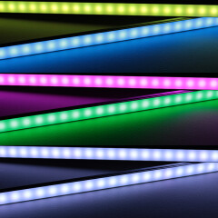 RGB LED-Leiste Slim-Line – diffus – 96 × 5050 RGB LEDs – 680 Lumen – 19 W je Meter – 120° 24V DC