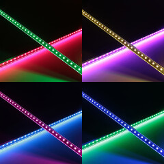 RGB LED-Leiste Slim-Line – klar – 96 × 5050 RGB LEDs – 680 Lumen – 19 W je Meter – 120° 24V DC