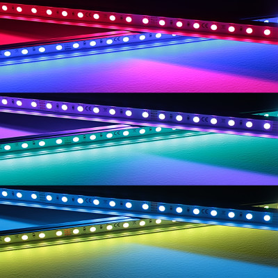 RGB LED-Leiste "Slim-Line" | klar | 96x 5050 RGB LEDs - 680 Lumen - 19 Watt je Meter | 120° 24V DC |