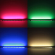 RGB LED-Leiste Slim-Line – klar – 96 × 5050 RGB LEDs – 680 Lumen – 19 W je Meter – 120° 24V DC