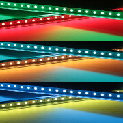 RGB LED-Leiste Slim-Line – klar – 96 × 5050 RGB LEDs – 680 Lumen – 19 W je Meter – 120° 24V DC