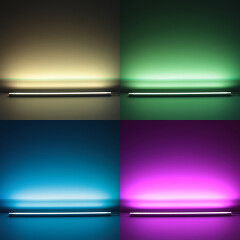 RGB LED-Leiste Surface – klar – 96 × 5050 RGB LEDs – 680 Lumen – 19 W je Meter – 120° 24V DC