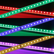 RGB LED-Leiste Surface – klar – 96 × 5050 RGB LEDs – 680 Lumen – 19 W je Meter – 120° 24V DC