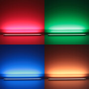 RGB LED-Leiste Surface – klar – 96 × 5050 RGB LEDs – 680 Lumen – 19 W je Meter – 120° 24V DC