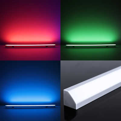 RGB LED-Eckleiste "Corner" | diffus | 96x 5050 RGB LEDs - 680 Lumen - 19 Watt je Meter | 120° 24V DC |