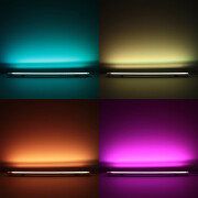 RGB 90° LED-Eckleiste Corner – klar – 96 × 5050 RGB LEDs – 680 Lumen – 19 W je Meter – 120° 24V DC