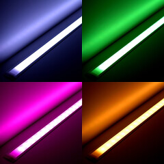 RGB LED-Leiste Inside zum Einbau – diffus – 96 × 5050 RGB LEDs – 680 Lumen – 19 W je Meter – 120° 24V DC