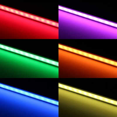 RGB LED-Leiste "Inside" zum Einbau | diffus | 96x 5050 RGB LEDs - 680 Lumen - 19 Watt je Meter | 120° 24V DC |