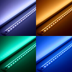 RGB LED-Leiste Inside zum Einbau – klar – 96 × 5050 RGB LEDs – 680 Lumen – 19 W je Meter – 120° 24V DC