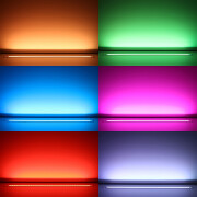 RGB LED-Leiste Inside zum Einbau – klar – 96 × 5050 RGB LEDs – 680 Lumen – 19 W je Meter – 120° 24V DC