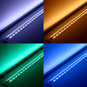 RGB LED-Leiste Inside zum Einbau – klar – 96 × 5050 RGB LEDs – 680 Lumen – 19 W je Meter – 120° 24V DC