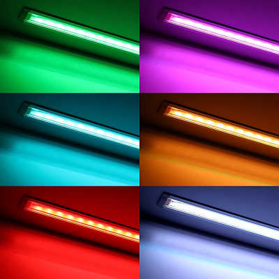 LED Einbauleiste RGB "Inwards" | klar | 96x 5050 RGB LEDs - 680 Lumen - 19 Watt je Meter | 120° 24V DC |