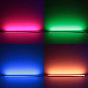 wasserdichte RGB LED-Leiste Out-Line IP54 – diffus – 96 × 5050 RGB LEDs – 680 Lumen – 19 W je Meter – 120° 24V DC