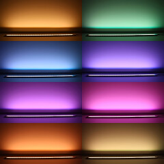 RGBWW LED-Leiste Slim-Line – transparent – 56x Farbwechsel 5050 RGB LEDs & 56x warmweiße 5630 CRI90+ LEDs je Meter – 120° 24V DC