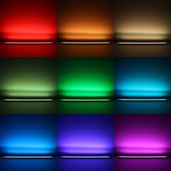 RGBWW LED-Leiste Surface – transparent – 56x Farbwechsel 5050 RGB LEDs & 56x warmweiße 5630 CRI90+ LEDs je Meter – 120° 24V DC