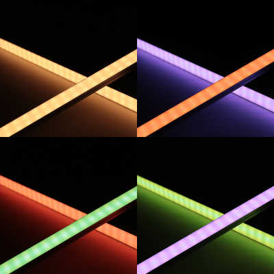 Triple Line RGBWW LED Leiste "Slim-Line max" | diffus | 70x mehrfarbige 5050 RGB LEDs & 140x warmweiße 2835 CRI90+ LEDs je Meter | 120° 24V DC |