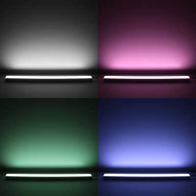 Triple Line RGBW LED Leiste "Surface max" | diffus | 70x mehrfarbige 5050 RGB LEDs & 140x weiße 2835 CRI90+ LEDs je Meter | 120° 24V DC |