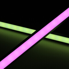 RGBW LED-Eckleiste Corner – diffus – 56x Farbwechsel 5050 RGB LEDs & 56x weiße 5630 CRI90+ LEDs je Meter – 120° 24V DC