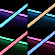 RGBW LED-Eckleiste Corner – diffus – 56x Farbwechsel 5050 RGB LEDs & 56x weiße 5630 CRI90+ LEDs je Meter – 120° 24V DC