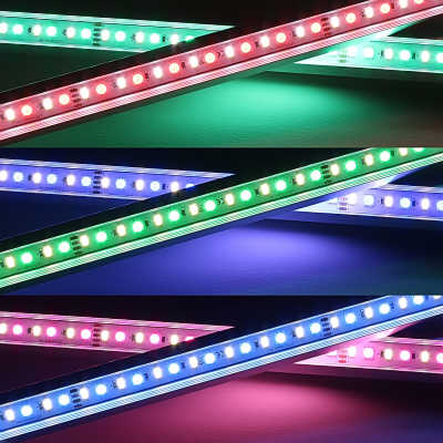 RGBW 90° LED-Eckleiste "Corner" | klar | 56x Farbwechsel 5050 RGB LEDs & 56x weiße 5630 CRI90+ LEDs je Meter | 120° 24V DC |