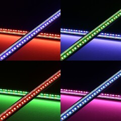RGBWW 90° LED-Eckleiste Corner – klar – 56x Farbwechsel 5050 RGB LEDs & 56x warmweiße 5630 CRI90+ LEDs je Meter – 120° 24V DC