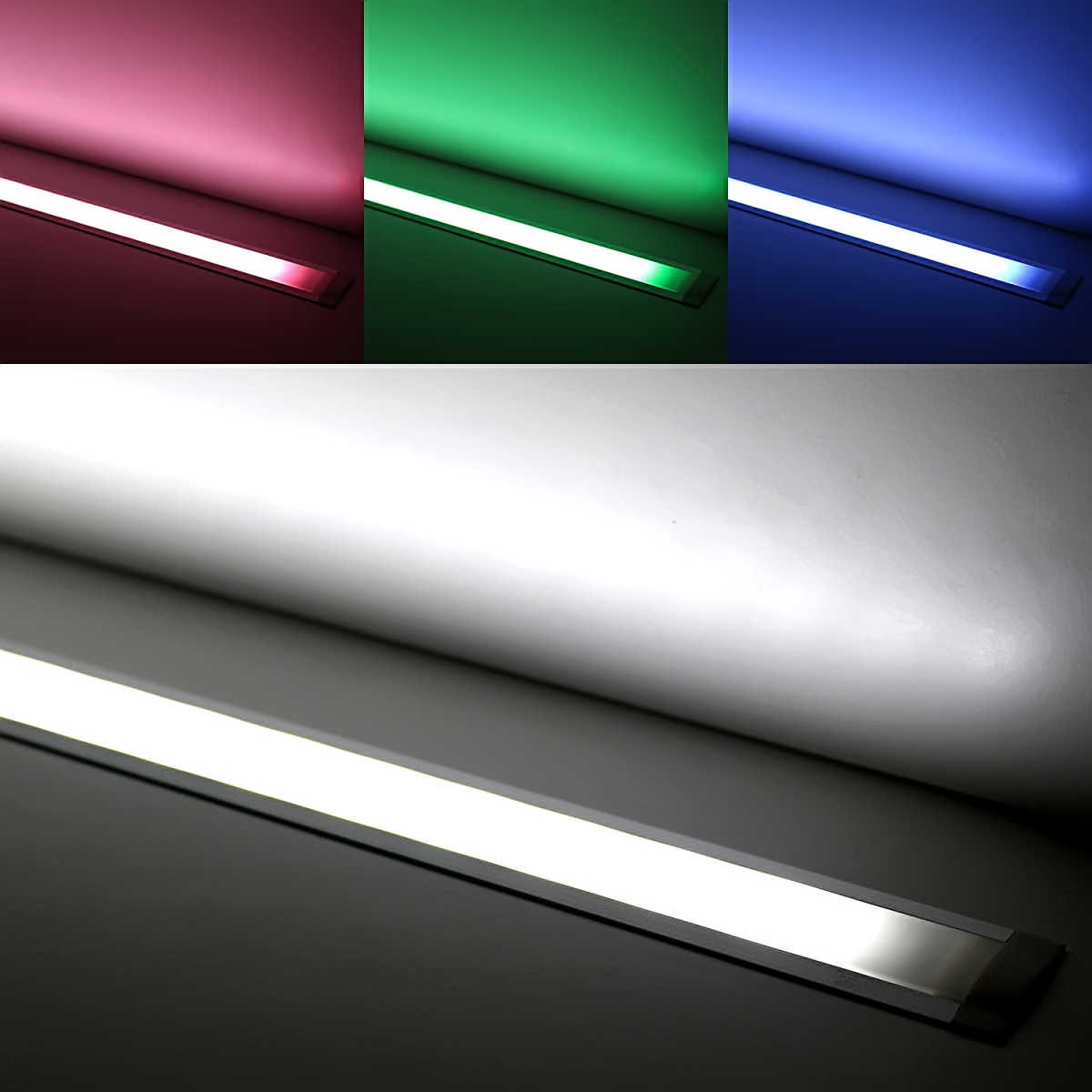 RGBW LED Einbau-Leiste "Inside" | diffus | 56x Farbwechsel 5050 RGB LEDs & 56x weiße 5630 CRI90+ LEDs je Meter | 120° 24V DC |