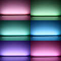 RGBW-LED Einbau-Leiste "Inside" | transparent | 56x Farbwechsel 5050 RGB LEDs & 56x weiße 5630 CRI90+ LEDs je Meter | 120° 24V DC |