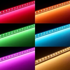 RGBWW-LED-Leiste Inside zum Einbau – klar – 56x Farbwechsel 5050 RGB LEDs & 56x warmweiße 5630 CRI90+ LEDs je Meter – 120° 24V DC