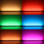 RGBWW-LED-Leiste Inside zum Einbau – klar – 56x Farbwechsel 5050 RGB LEDs & 56x warmweiße 5630 CRI90+ LEDs je Meter – 120° 24V DC