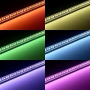 RGBWW-LED-Leiste Inside zum Einbau – klar – 56x Farbwechsel 5050 RGB LEDs & 56x warmweiße 5630 CRI90+ LEDs je Meter – 120° 24V DC