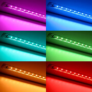 RGBWW-LED-Leiste Inside zum Einbau – klar – 56x Farbwechsel 5050 RGB LEDs & 56x warmweiße 5630 CRI90+ LEDs je Meter – 120° 24V DC