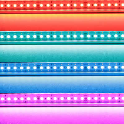 Triple Line RGBWW LED-Einbauleiste "Inside max" | klar | 70x mehrfarbige 5050 RGB LEDs & 140x warmweiße 2835 CRI90+ LEDs je Meter | 120° 24V DC |