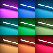 Triple Line RGBWW-LED-Leiste Recessed zum Einbau – diffus – 70x mehrfarbige 5050 RGB LEDs & 140x warmweiße 2835 CRI90+ LEDs je Meter – 120° 24V DC