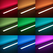 Triple Line RGBWW-LED-Leiste Recessed zum Einbau – diffus – 70x mehrfarbige 5050 RGB LEDs & 140x warmweiße 2835 CRI90+ LEDs je Meter – 120° 24V DC