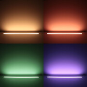 Triple Line RGBWW-LED-Leiste Recessed zum Einbau – diffus – 70x mehrfarbige 5050 RGB LEDs & 140x warmweiße 2835 CRI90+ LEDs je Meter – 120° 24V DC