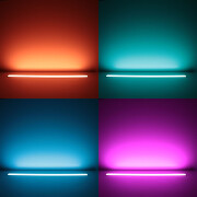 Triple Line RGBWW-LED-Leiste Recessed zum Einbau – diffus – 70x mehrfarbige 5050 RGB LEDs & 140x warmweiße 2835 CRI90+ LEDs je Meter – 120° 24V DC