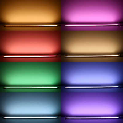 RGBWW LED-Leiste "Out-Line IP54" wasserdicht | diffus | 56x Farbwechsel 5050 RGB LEDs & 56x warmweiße 5630 CRI90+ LEDs je Meter | 120° 24V DC |
