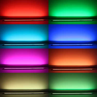 RGBWW LED-Leiste "Out-Line IP54" wasserdicht | transparent | 56x Farbwechsel 5050 RGB LEDs & 56x warmweiße 5630 CRI90+ LEDs je Meter | 120° 24V DC |