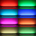 RGBWW LED-Leiste "Out-Line IP54" wasserdicht | transparent | 56x Farbwechsel 5050 RGB LEDs & 56x warmweiße 5630 CRI90+ LEDs je Meter | 120° 24V DC |