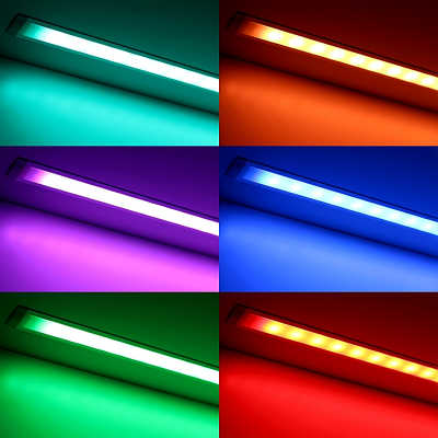 wasserdichte RGBW Einbau LED-Leiste "Wet-Line IP54" | diffus | 56x Farbwechsel 5050 RGB LEDs & 56x weiße 5630 CRI90+ LEDs je Meter | 120° 24V DC |
