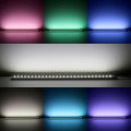 wasserdichte RGBW Einbau LED-Leiste "Wet-Line IP54" | transparent | 56x Farbwechsel 5050 RGB LEDs & 56x weiße 5630 CRI90+ LEDs je Meter | 120° 24V DC |