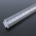wasserdichte RGBW Einbau LED-Leiste "Wet-Line IP54" | transparent | 56x Farbwechsel 5050 RGB LEDs & 56x weiße 5630 CRI90+ LEDs je Meter | 120° 24V DC |