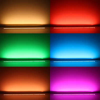 RGBWW LED-Leiste "Wet-Line IP54" Einbau wasserdicht | transparent | 56x Farbwechsel 5050 RGB LEDs & 56x warmweiße 5630 CRI90+ LEDs je Meter | 120° 24V DC |