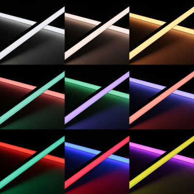 Triple Line RGB+CCT LED Leiste "Surface max" | diffus | 70x farbige 5050 RGB LEDs & 280x weiße und warmweiße CRI90+ 2835 LEDs je Meter | 120° 24V DC |