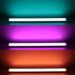 Triple Line RGB & CCT LED-Eckeiste Corner max 70x mehrfarbige 5050 LEDs – & 240x weiße und warmweiße 2835 LEDs – 53,2 W – gesamt je Meter – diffus – CRI 90Ra – 120° 24V DC