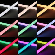 Triple Line RGB & CCT LED-Eckeiste Corner max 70x mehrfarbige 5050 LEDs – & 240x weiße und warmweiße 2835 LEDs – 53,2 W – gesamt je Meter – diffus – CRI 90Ra – 120° 24V DC