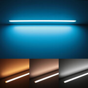 Triple Line RGB+CCT-LED Einbau-Leiste Inside-max-II – diffus – 70x farbige 5050 RGB LEDs & 280x weiße und warmweiße CRI90+ 2835 LEDs je Meter – 120° 24V DC
