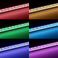Einbau-RGBW-LED-Leiste "Inwards" | transparent | 56x Farbwechsel 5050 RGB LEDs & 56x weiße 5630 CRI90+ LEDs je Meter | 120° 24V DC |