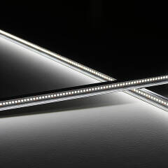LED Lichtleiste tageslichtweiß | SET inkl. 24V Netzteil | klare Abdeckung Wunschlänge 51cm | 114x 2835 LEDs | 1002 Lumen | 9 Watt |