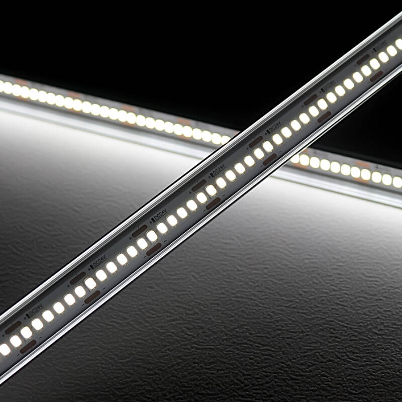 LED Lichtleiste tageslichtweiß | SET inkl. 24V Netzteil | klare Abdeckung Wunschlänge 71cm | 162x 2835 LEDs | 1424 Lumen | 12,8 Watt |